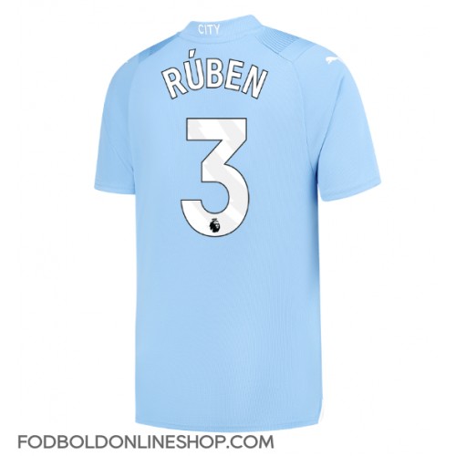 Manchester City Ruben Dias #3 Hjemmebanetrøje 2023-24 Kortærmet